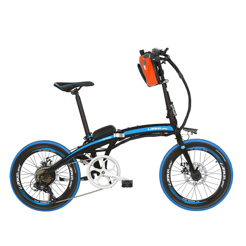 蓝克雷斯(LANKELEISI) 电动自行车20寸36/48V锂电动折叠车成人代驾助力车 36V15a/20寸黑蓝色